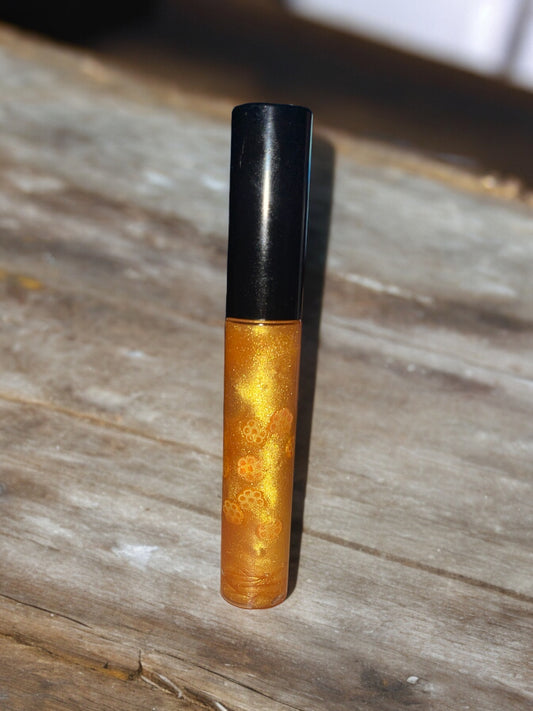 Honey Lipgloss, Honeycomb flavor, Honey Flavor, Vegan Lipgloss, Non sticky lipgloss, gift for her, Lip Moisturizer, Lip Balm