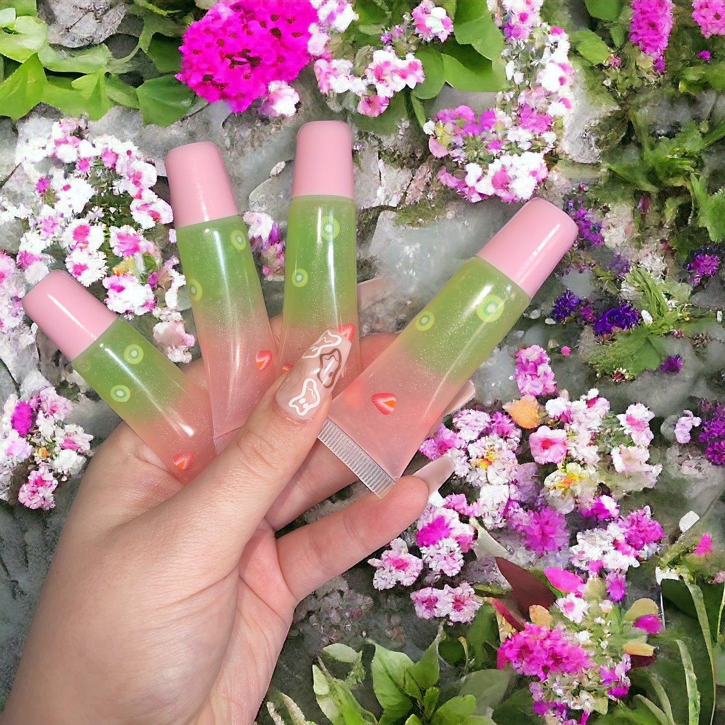 Kiwi Lipgloss - strawberry lipgloss - all natural - fruit scented lipgloss - vegan lipgloss - organic lip gloss - Lip moisturizer - shine